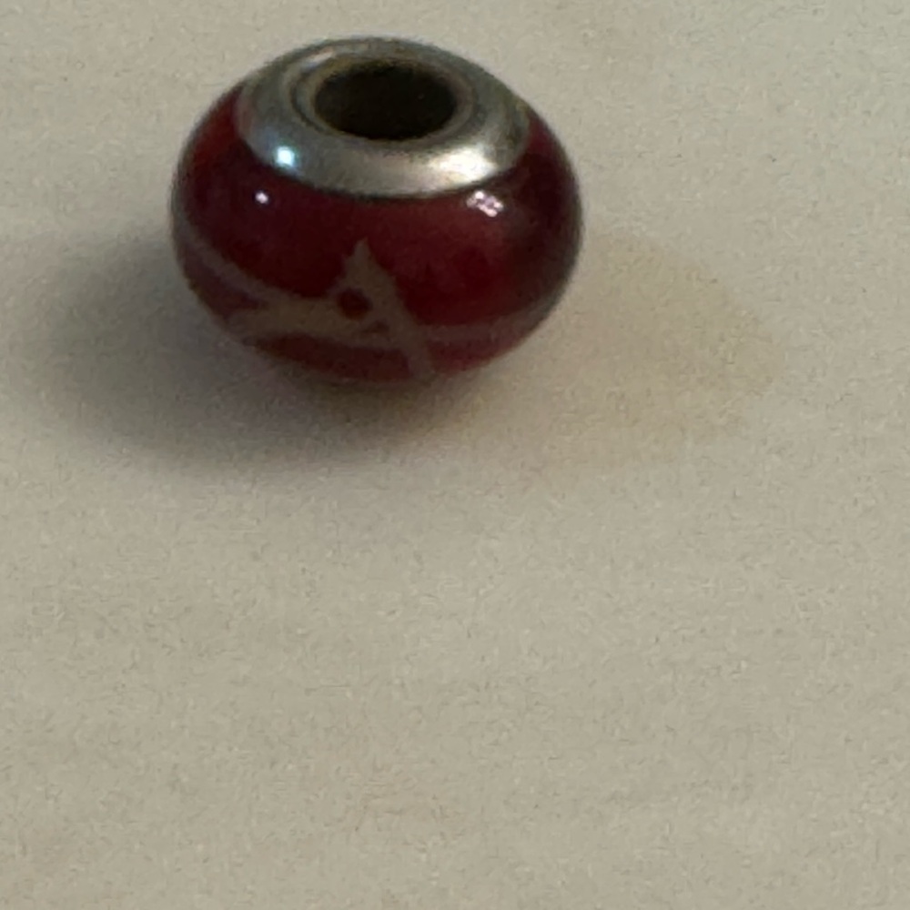 Pandora Red and Silver Charm Bracelet Bead